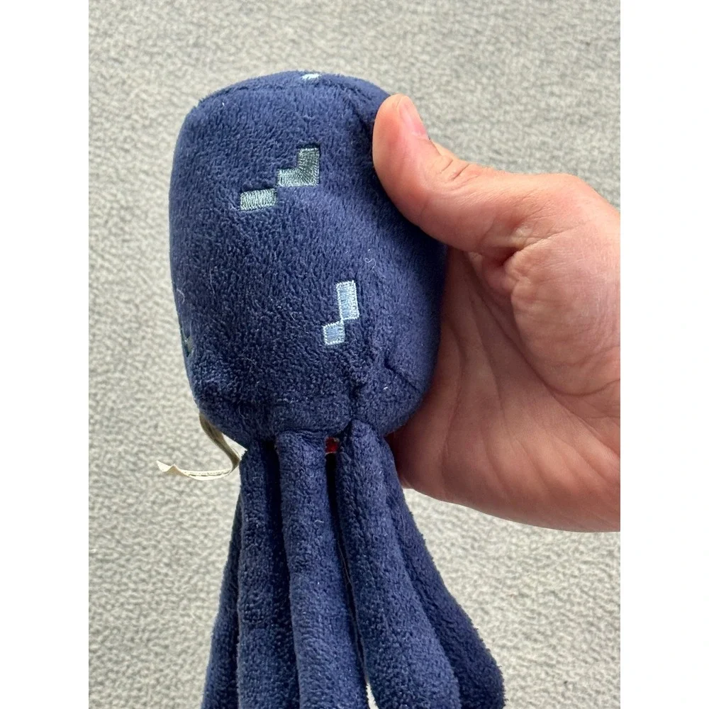 Minecraft Squid Plush Mojang 2014 Navy Blue Pixelated Stuffed Animal Toy 7 Inch